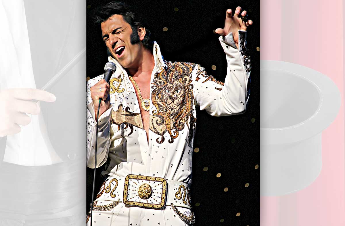 Oliver Steinhoff auf der Bühne als Elvis Presley Imitator