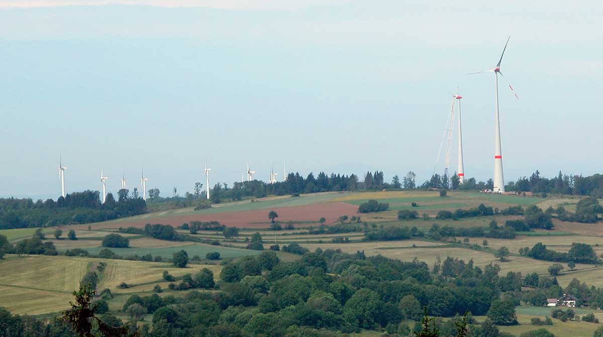 Bau neuer Windräder im Windpark Alte Höhe bei Ulrichstein